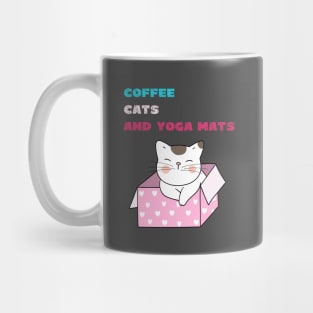 Coffee cats and yoga mats funny yoga and cat drawing Mug